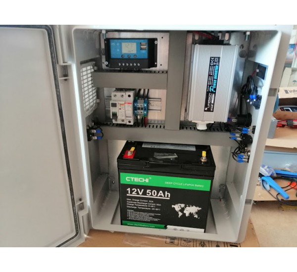 Solar Aydınlatma+ Tv paketi 4  640w Lifepo4 akülü